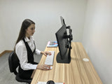 Freestanding Pneumatic Vertical Lift Dual Monitor Stand - Adjustable Monitor Mount, Fits 2 Screens up to 27 Inch, Holds up to 6 kgs per Arm, 5 Years Warranty, (EFBGD)