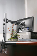 Single Monitor Desk Mount Single LCD Monitor Desk Mount Stand Fully Adjustable/Tilt/Articulating for 1 Screen up to 27", 5 Years Warranty (Model rc1e)