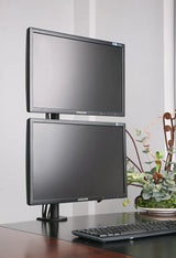 VESA Full Motion Dual Vertical Arm Desk Monitor Mount Stand with Fully Adjustable Arms Fits 2 Screens up to 27", 5 Years Warranty (Black) (2MSCTV)