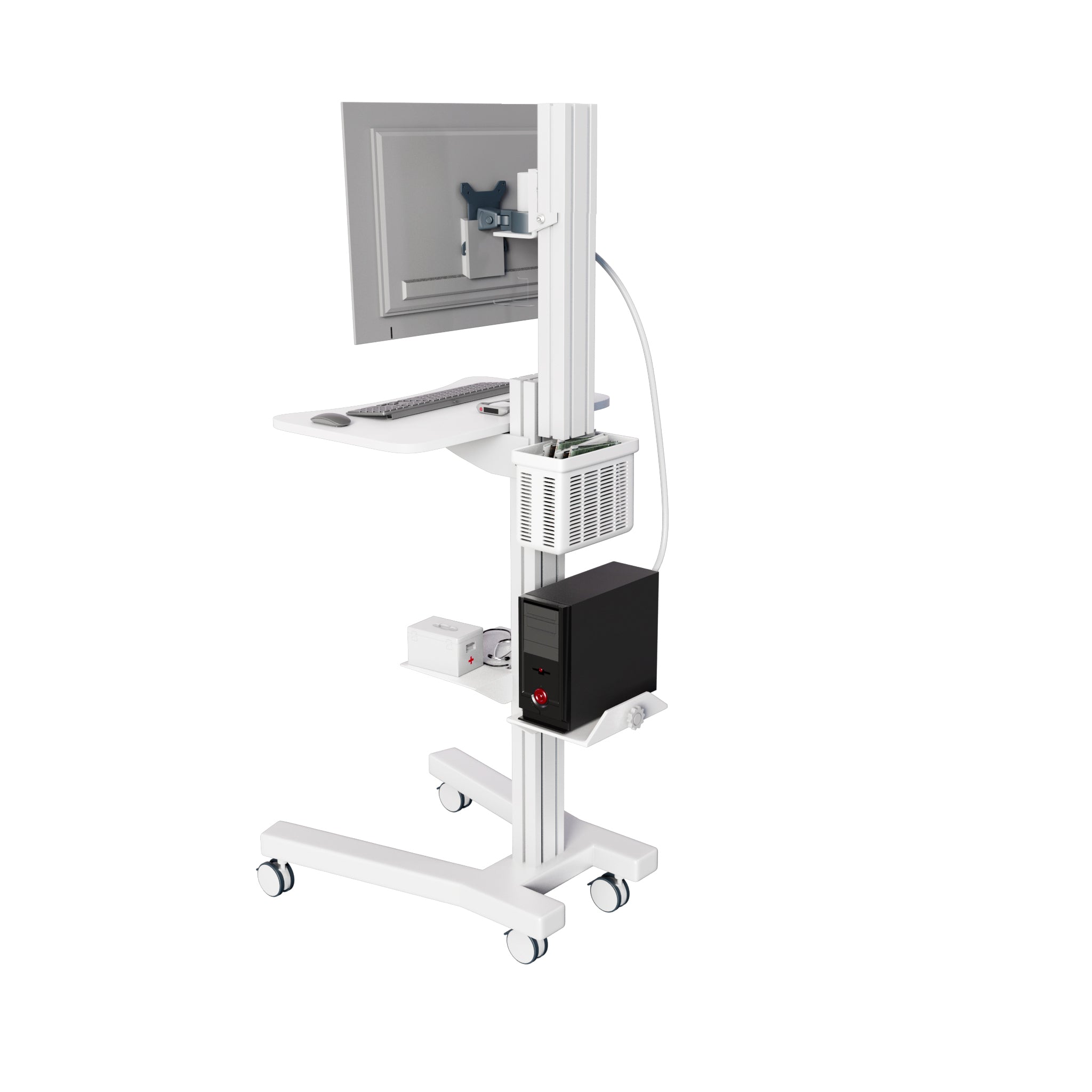 Computer Mobile Cart, White (MCT09-W)