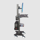 Sit Stand Mobile Workstation with Height Adjustments and Keyboard Tray, Optional CPU Holder, Printer Shelf, Basket, Black (MCT10B)