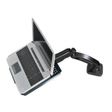 Full Motion Articulation Gas Spring Laptop Desk Stand Arm - Height Adjustable Notebook Riser, Silver/Black (NAGS)