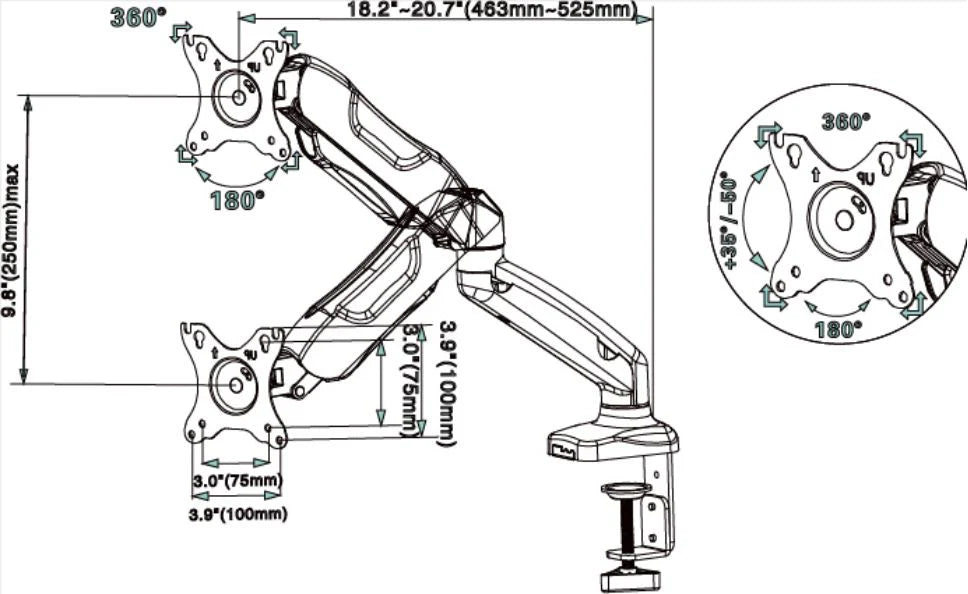 Renewed Gas SpringDesktop Mount Arm (L2)
