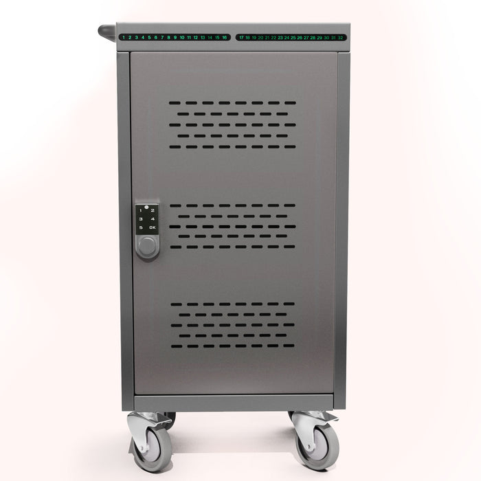 30-Device Secure Charging Cart with RFID & Password Lock, USB-C Fast Charging (R-LAB-30)