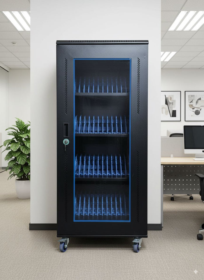 40–50 Device Laptop, iPad & Tablet Storage Cart with Non-Scratch ABS Dividers