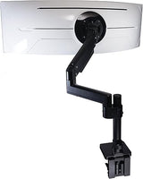 Single Monitor Gas Spring Heavy Duty Arm for Ultrawide Monitors upto 57", Single Desk Stand, Pneumatic Height Adjustable, Modular Arms, 100x100 VESA Mount, Black, (PMS-PRM57)