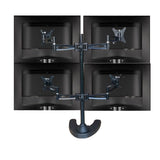 Quad Monitor Stand Freestanding, Adjustable/Tilt/Swivel/Rotate, Supports Monitors up to 27”, Adjustable VESA 75x75mm, 100x100mm Four Monitor Stand for 4 Screen Setup, Black (4MSFP)
