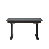 Dual Motor Electric Sit to Stand Workstation with Embedded Pull-Out Drawer, Height Adjustable with Supportive Legs, Veneer Top and Surface (R201231)