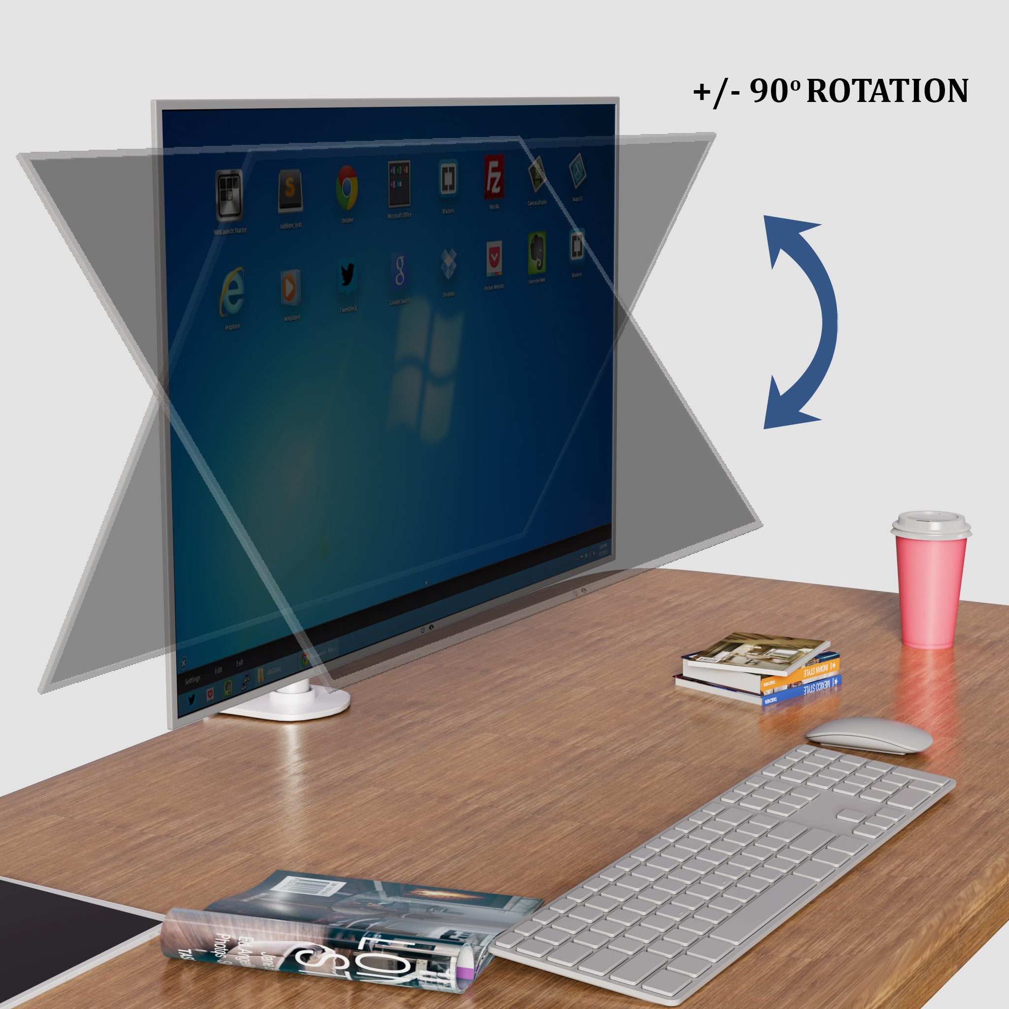 Single Monitor Desk Mount Single LCD Monitor Desk Mount Stand Fully Adjustable/Tilt/Articulating for 1 Screen up to 27", 5 Years Warranty (Model RC1E-W)