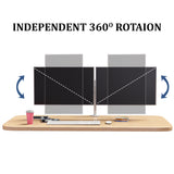 Dual LCD LED Monitor Desk Mount Stand Heavy Duty Fully Adjustable Arm fits 2 / Two Screens up to 27", 5 Years Warranty (Model RC2E-W)