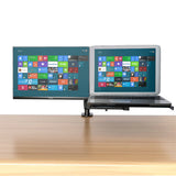 Desktop Dual LCD Laptop Mount Fully Adjustable Single Computer Monitor and Desk Combo Black Stand, 13" to 27" Screens, 5 Years Warranty RCLM