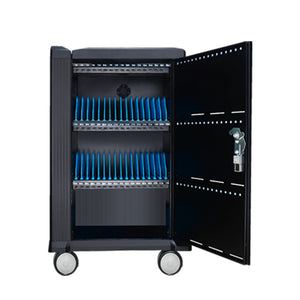 Tablet Charging Cabinet/Cart Suitable for Tablets up to 11 Inches, 32-BIT Workstation, Black (RM32)
