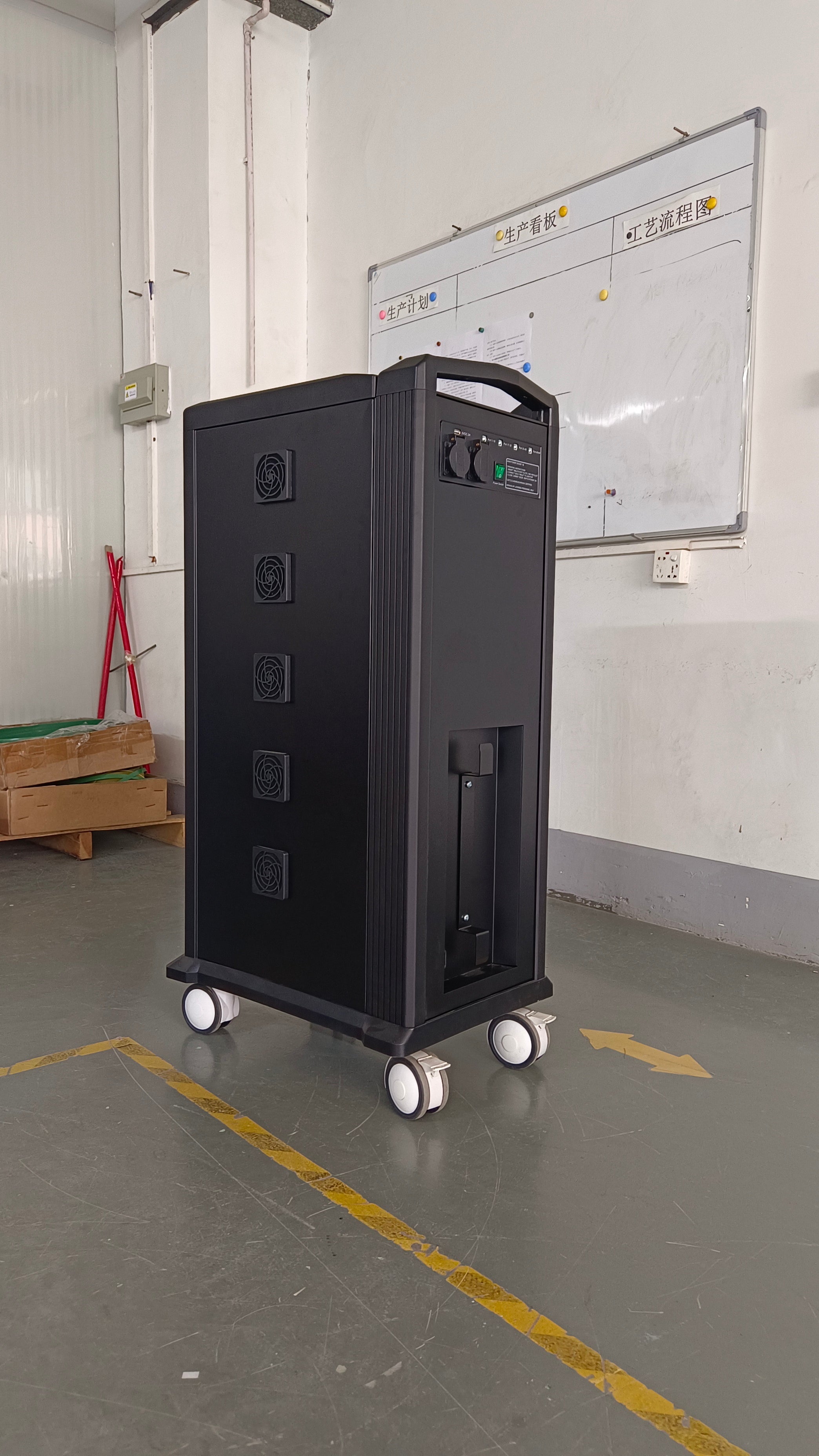 Tablet Charging Cabinet/Cart Suitable for Tablets up to 11 Inches, 64-BIT Workstation, Black (RM64)
