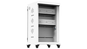 Tablet Charging Cabinet/Cart Suitable for Tablets up to 12 Inches, 32-BIT Workstations, White/Black (RN32)