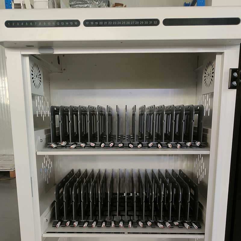 Tablet Charging Cabinet/Cart Suitable for Tablets up to 12 Inches, 32-BIT Workstations, White/Black (RN32)