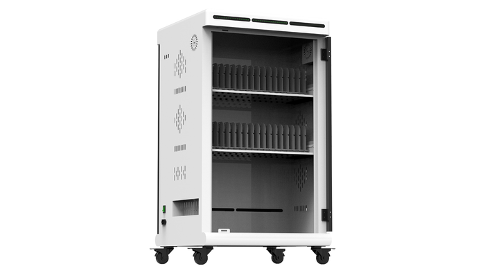 RN32 iPad & Tablet Charging Cabinet – 32 Slots, QC3.0 Fast Charging, Charge & Sync (Up to 13") – White/Black