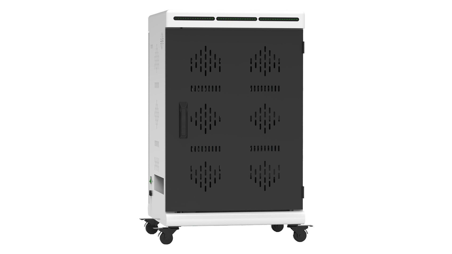 Tablet Charging Cabinet/Cart Suitable for Tablets up to 12 Inches, 48-BIT Workstations, White/Black (RN48)