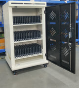 Tablet Charging Cabinet/Cart Suitable for Tablets up to 12 Inches, 48-BIT Workstations, White/Black (RN48)