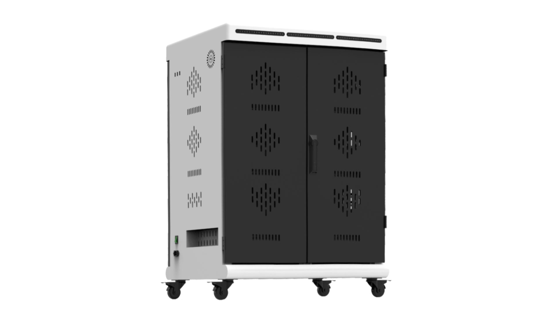Tablet Charging Cabinet/Cart Suitable for Tablets up to 12 Inches, 60-BIT Workstations, White/Black (RN60)