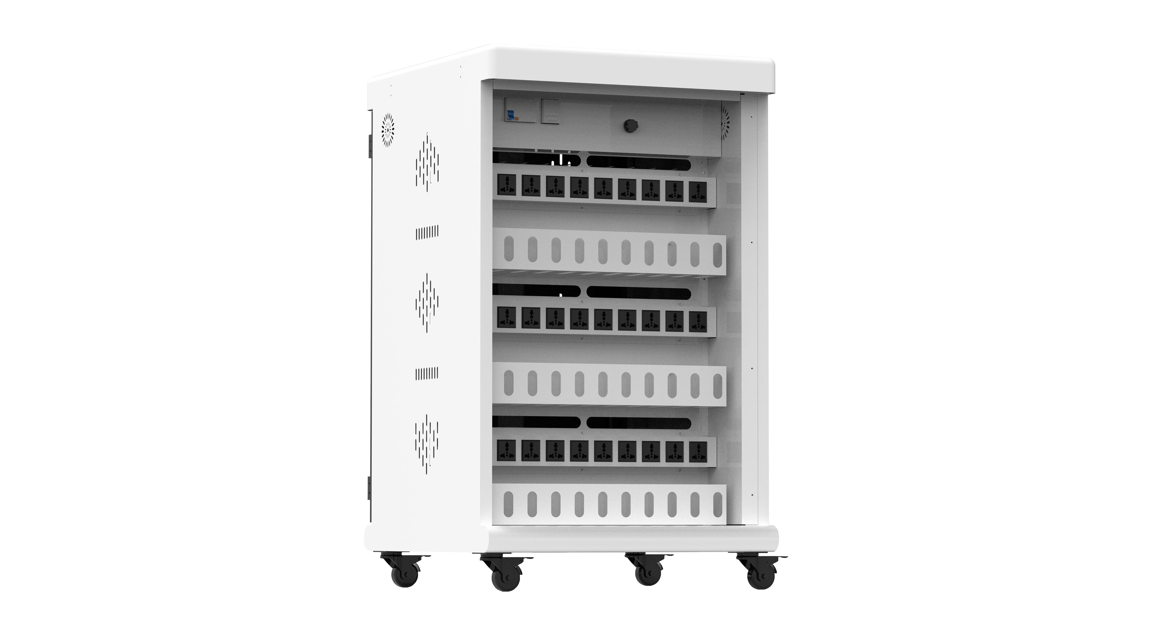 Tablets/Laptops Plug-in Charging Cart (PDU) Suitable for 15.6" Tablets Or Laptops, 30-BIT Workstations, White/Black (RP30-A)