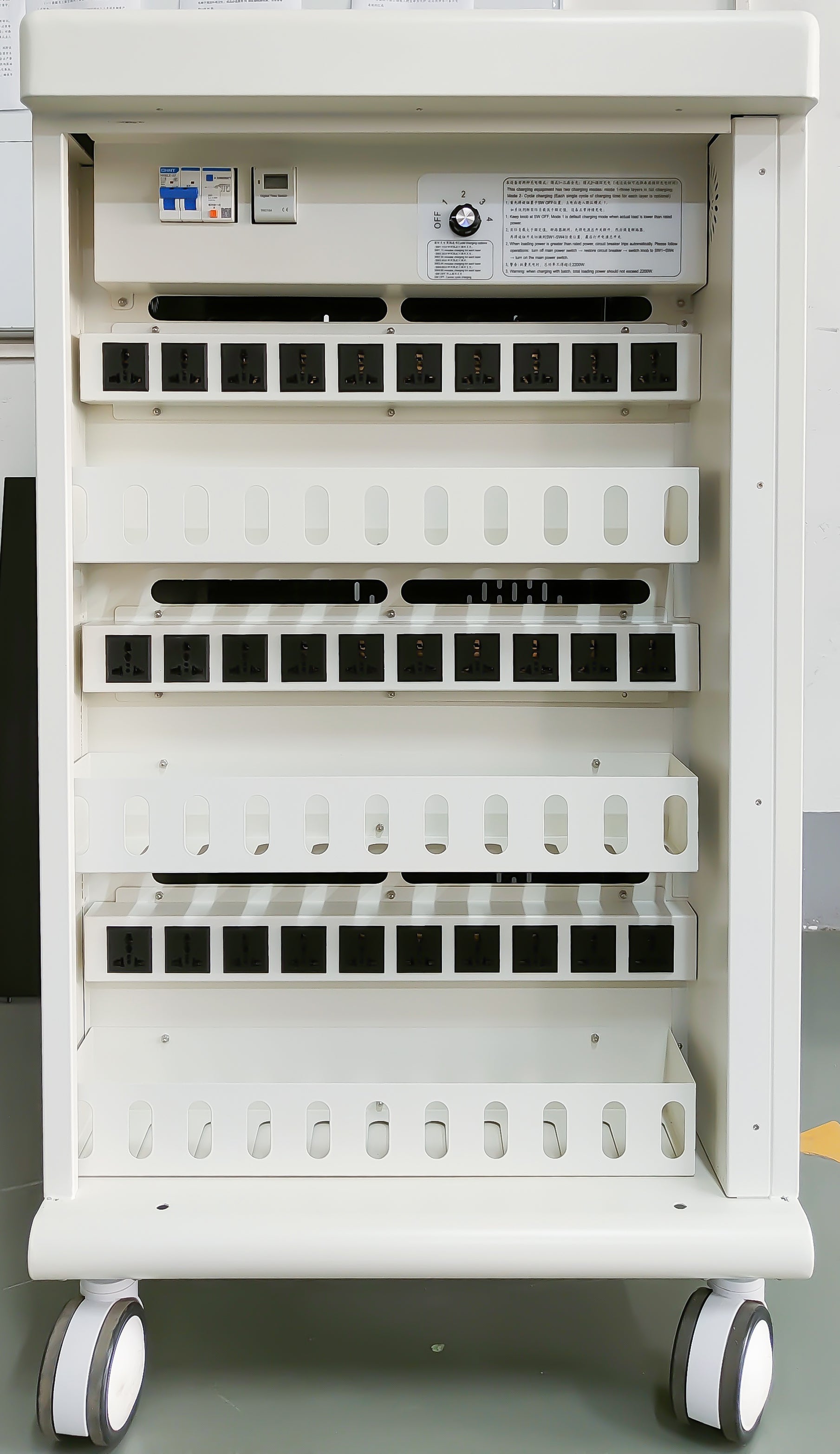 Tablets/Laptops Plug-in Charging Cart (PDU) Suitable for 15.6" Tablets Or Laptops, 30-BIT Workstations, White/Black (RP30-A)
