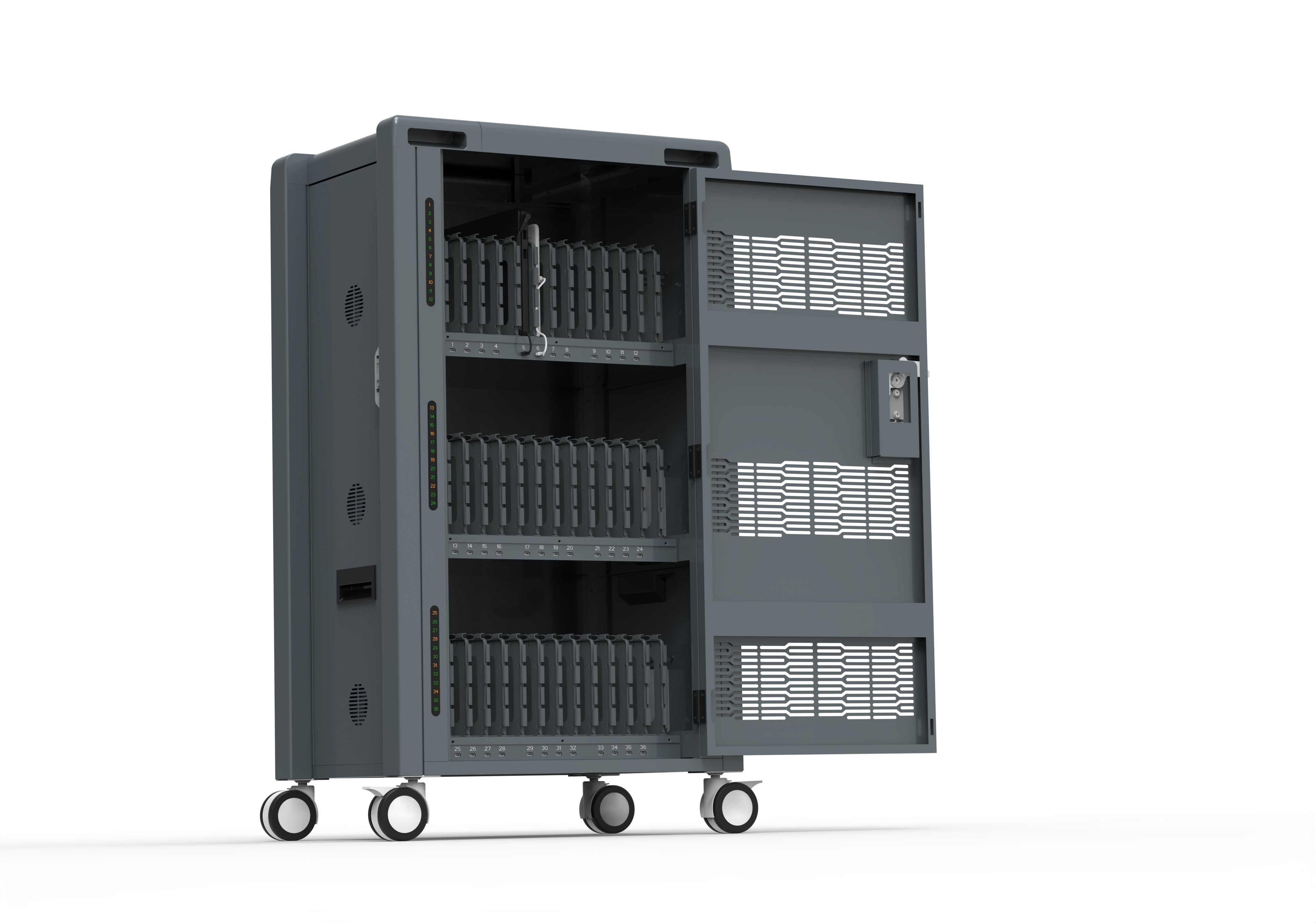 Tablets/Laptops Charging Cart Suitable for 15.6" Tablets Or Laptops, 36-BIT Workstations, Black (RP36-B-60W)