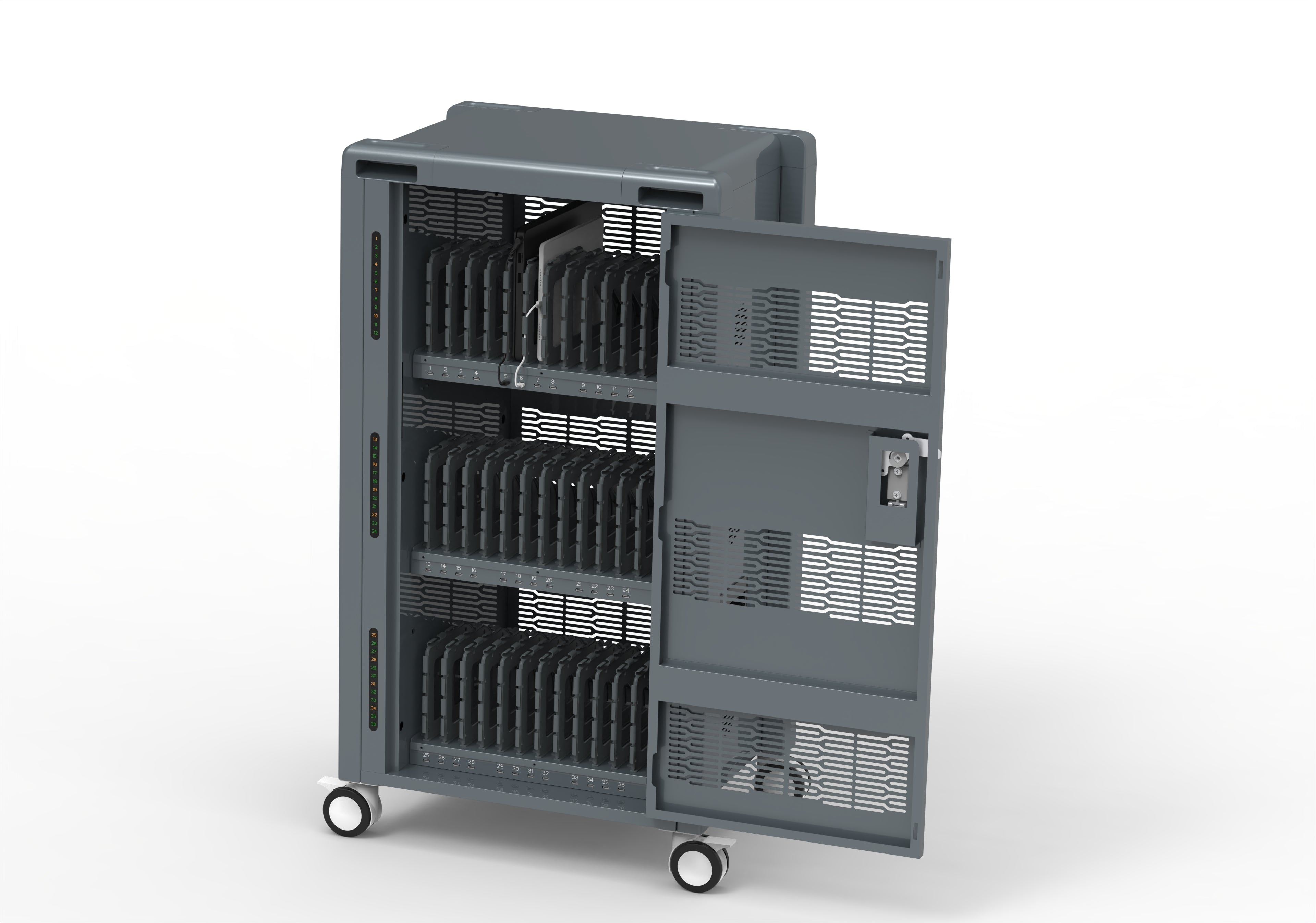 Tablets/Laptops Charging Cart Suitable for 15.6" Tablets Or Laptops, 36-BIT Workstations, Black (RP36-B-45W)