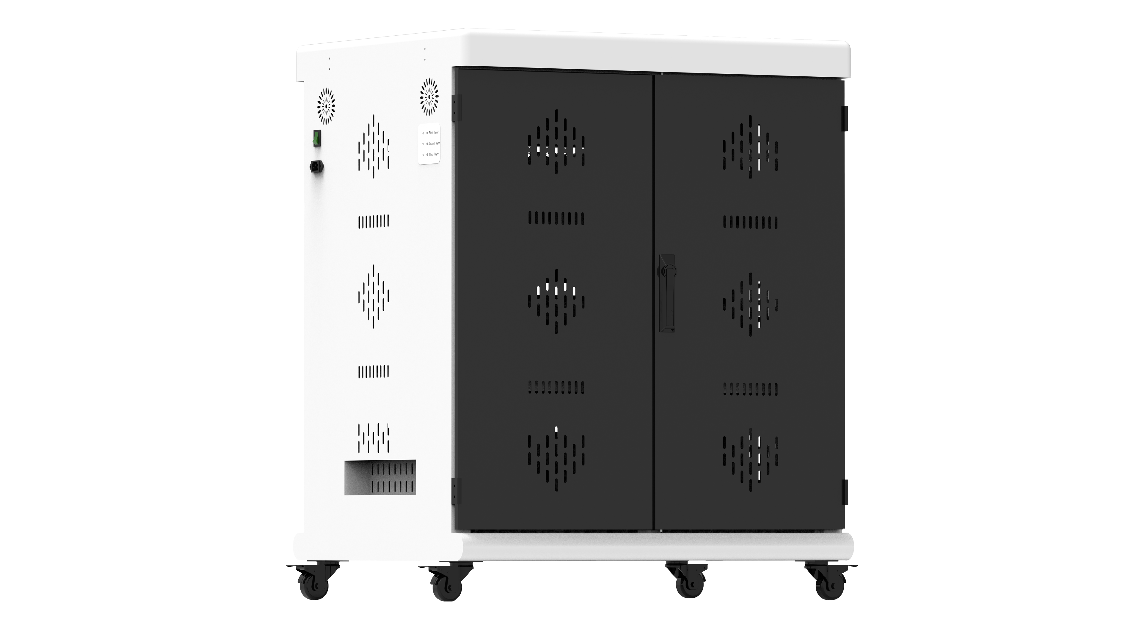 Tablets/Laptops Plug-in Charging Cart (PDU) Suitable for 15.6" Tablets Or Laptops, 45-BIT Workstations, White/Black (RP45-A)