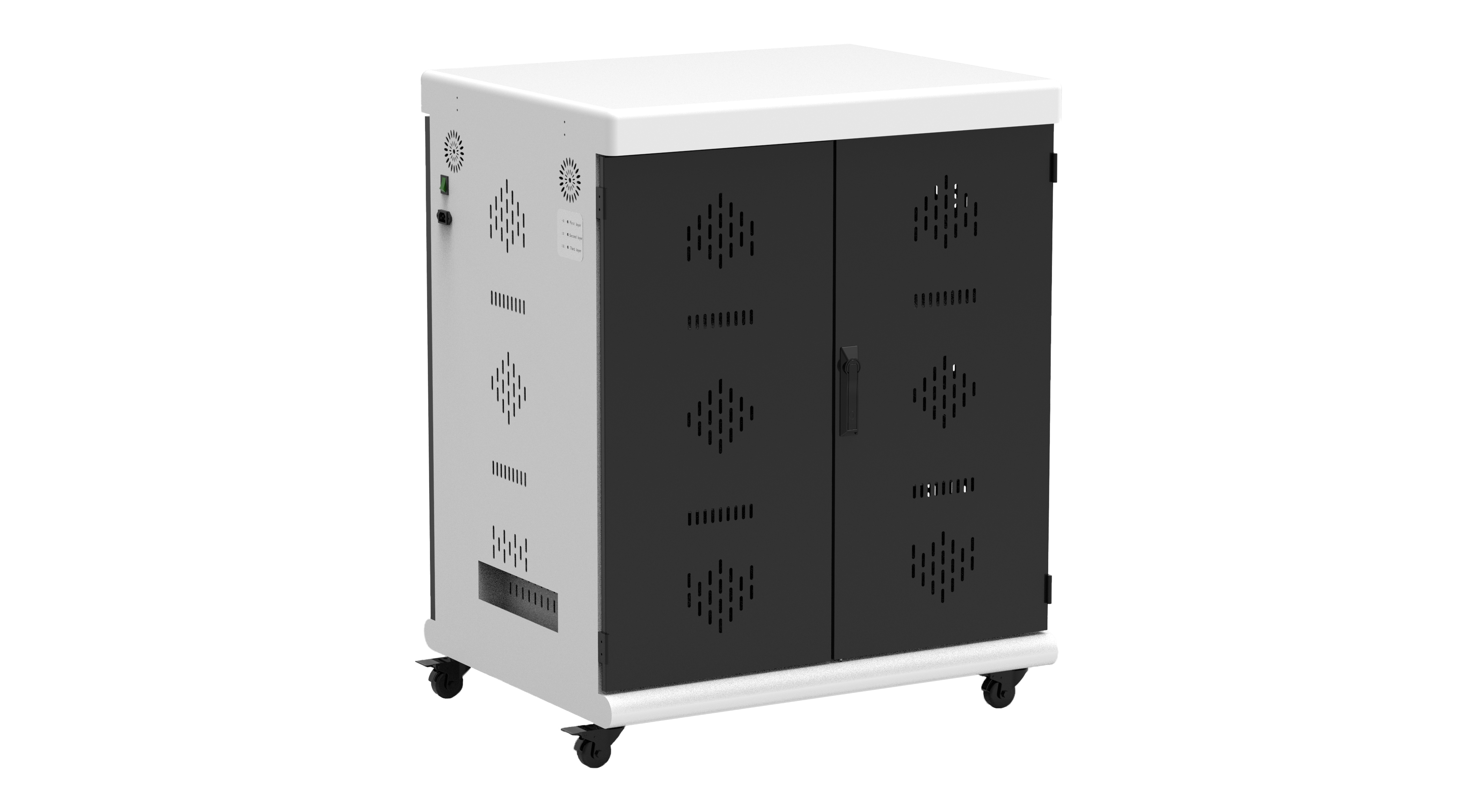Tablets/Laptops Plug-in Charging Cart (PDU) Suitable for 15.6" Tablets Or Laptops, 45-BIT Workstations, White/Black (RP45-A)