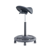 Ergonomic Height Adjustable Gas Lift Saddle Stool with Cushion Seat, Tilting Adjustable & Five Star Base, Black (RS28)