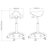 Ergonomic Height Adjustable Gas Lift Saddle Stool with Cushion Seat, Tilting Adjustable & Five Star Base, Black (RS28)