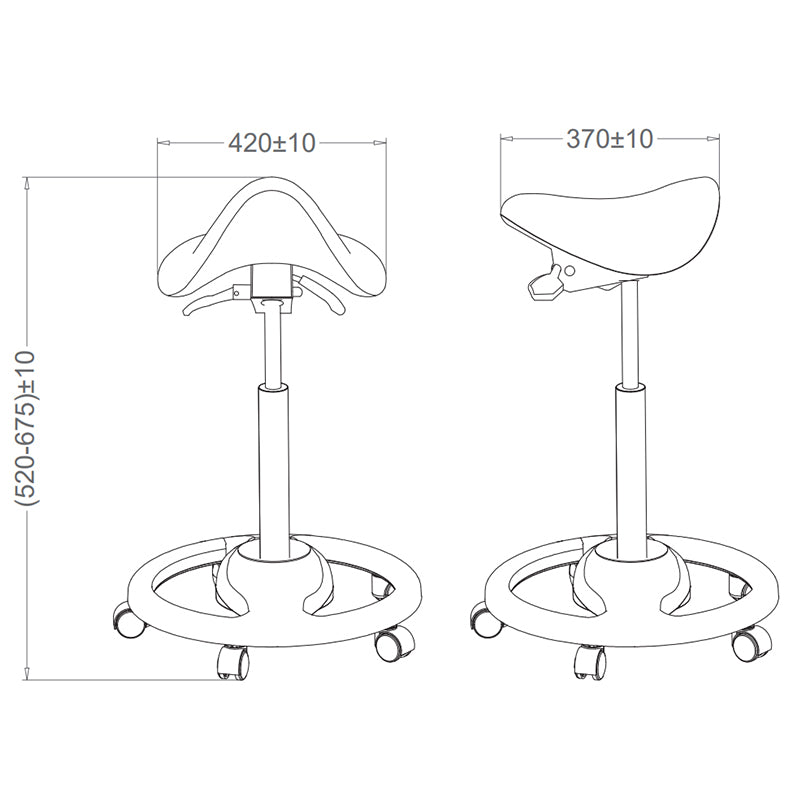 Ergonomic Height Adjustable Gas Lift Saddle Stool with Cushion Seat, Tilting Adjustable & Five Star Base, Black (RS28)