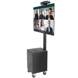 TV Stand with Locking Cabinet, Fits Monitors 32”-70” Video Conference Trolley India