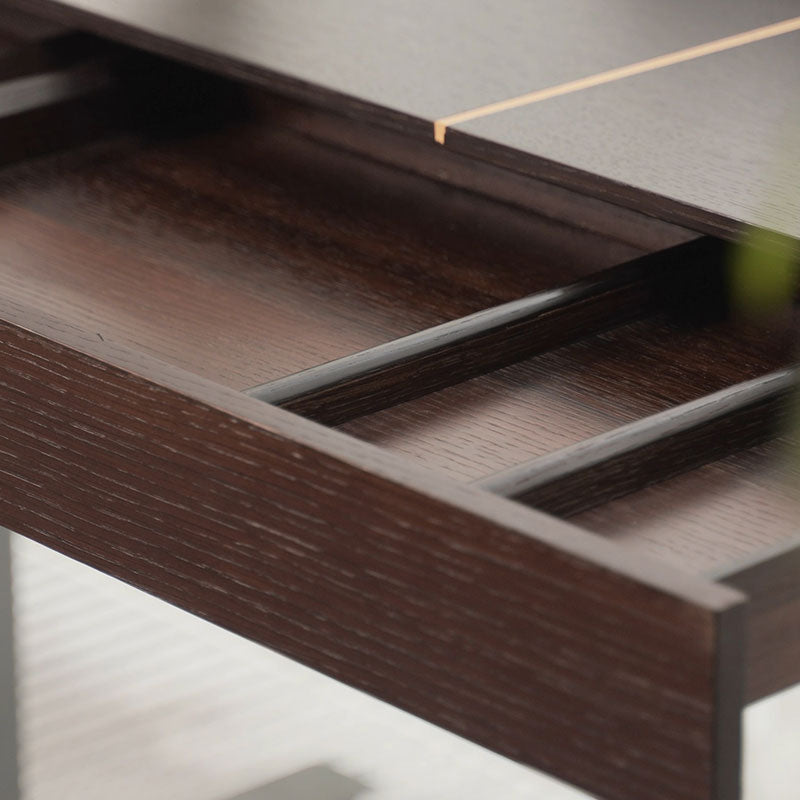 Dual Motor Electric Sit to Stand Workstation with Embedded Pull-Out Drawer, Height Adjustable with Supportive Legs, Smoky Wood Veneer Top (R20122-01 Basic)