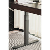 Dual Motor Electric Sit to Stand Workstation with Embedded Pull-Out Drawer, Height Adjustable with Supportive Legs, Smoky Wood Veneer Top (R20122-01 Basic)