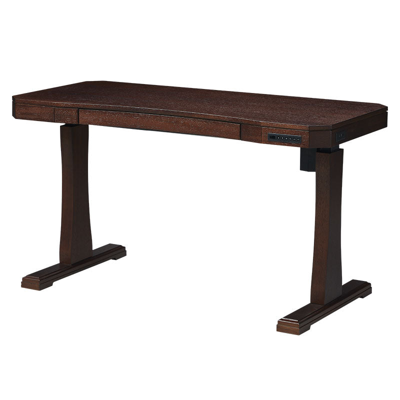 Single Motor Electric Sit to Stand Workstation with In-Built Drawer, Height Adjustable with Supportive Legs, Veneer Top and Surface (R3305)