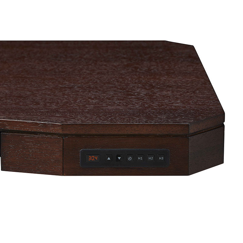 Single Motor Electric Sit to Stand Workstation with In-Built Drawer, Height Adjustable with Supportive Legs, Veneer Top and Surface (R3305)