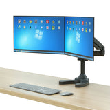 Dual Monitor Stand Monitor Mount, Fits 13 to 27 Inch Computer Screens Free Standing, Tilt/Swivel/Height Adjustable Arms, VESA Compatible, Black (2MSFG)