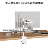 Single Monitor Desk Mount Single LCD Monitor Desk Mount Stand Fully Adjustable/Tilt/Articulating for 1 Screen up to 27", 5 Years Warranty (Model RC1E-W)