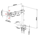 Single Monitor Desk Mount Single LCD Monitor Desk Mount Stand Fully Adjustable/Tilt/Articulating for 1 Screen up to 27", 5 Years Warranty (Model RC1E-W)