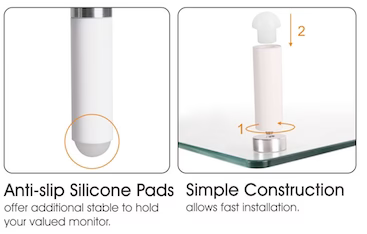Glass Ergonomic Tabletop Riser/Desktop Stand for Computer Monitor, LCD LED TV, Monitor, Laptop/Notebook, (RG001)