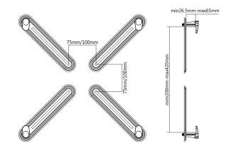 Non VESA Mount Adapter Bracket Supports (13 to 27 inch) Monitors with Thickness from 1" to 1.5" and Weight upto 8 kg to Fix on Brackets, 5 Years Warranty