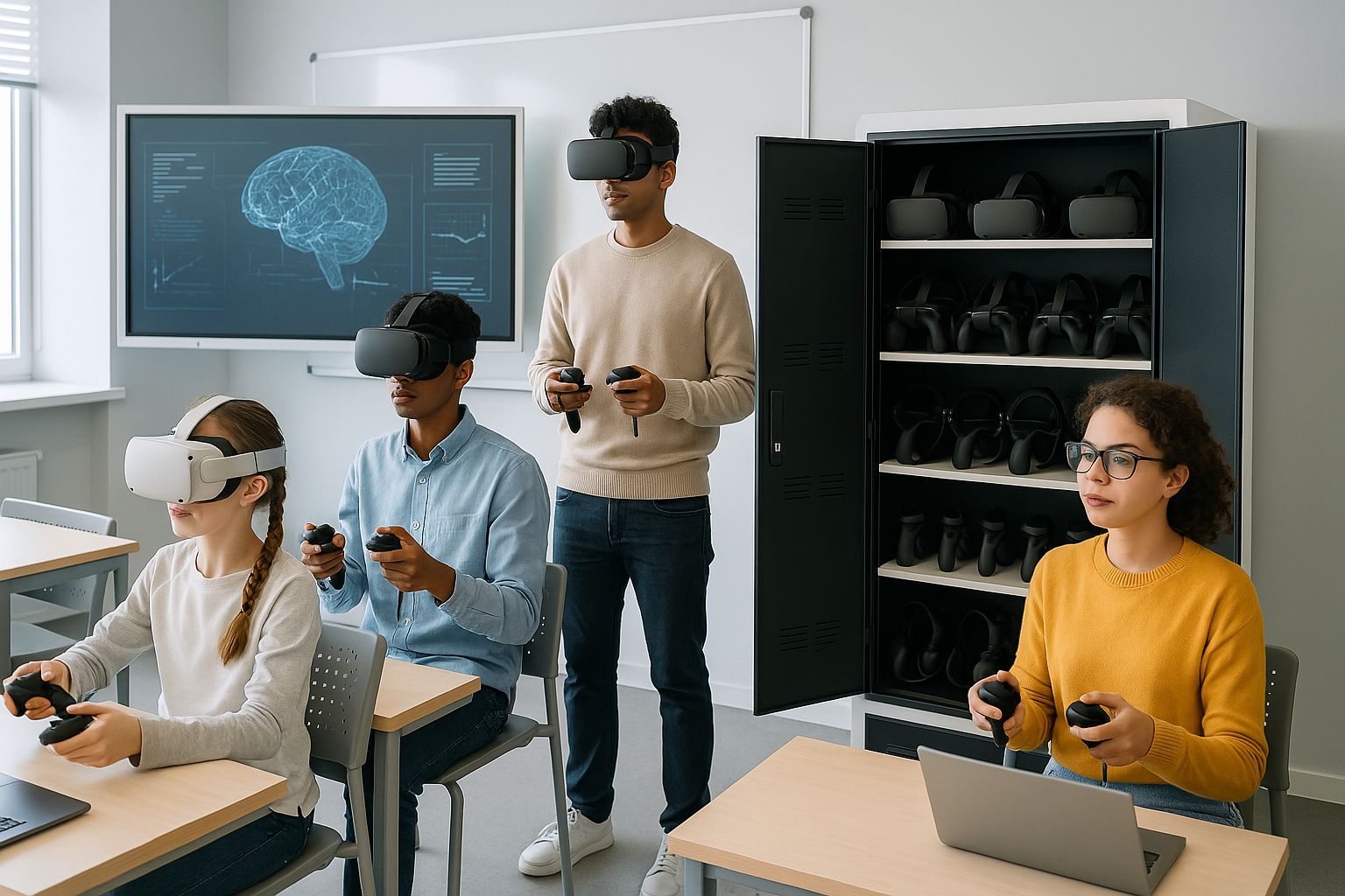 VR Headset Charging Cart & Storage Cabinet
