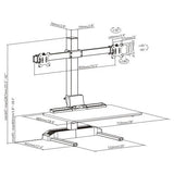 Dual 17"-32" Monitor Mount Electric ErgonomicHeight Adjustable Sit-Stand Desk Converter Workstation - Black, Model No (RTELVE-D)