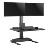 Dual 17"-32" Monitor Mount Electric ErgonomicHeight Adjustable Sit-Stand Desk Converter Workstation - Black, Model No (RTELVE-D)