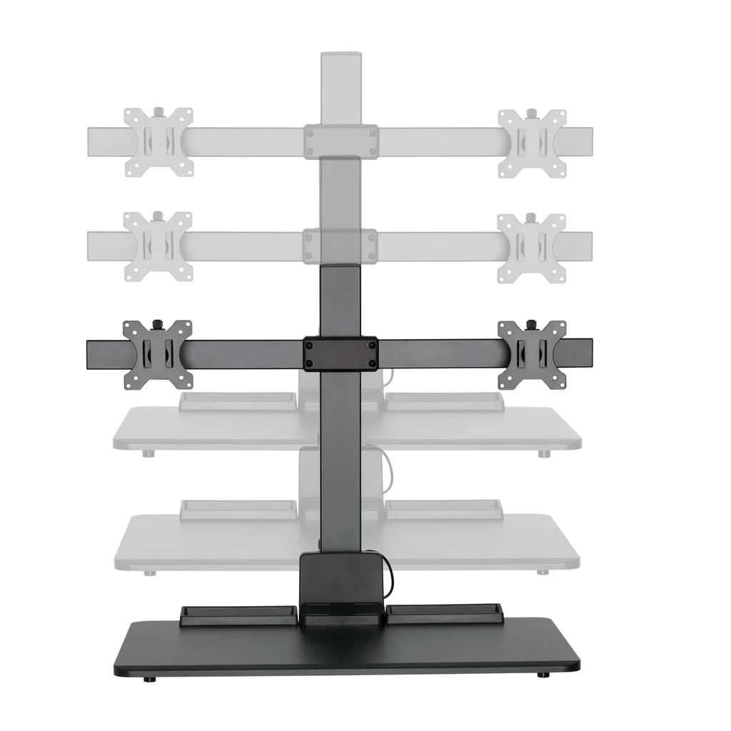 Dual 17"-32" Monitor Mount Electric ErgonomicHeight Adjustable Sit-Stand Desk Converter Workstation - Black, Model No (RTELVE-D)
