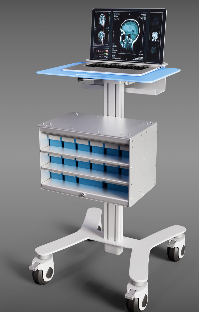 HSL-2 Height-Adjustable Medical Laptop Cart