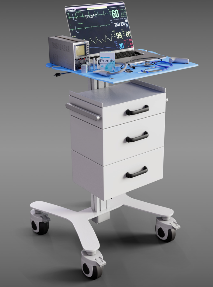 HSL-6 Laptop Trolley on Wheels with Height Adjustment