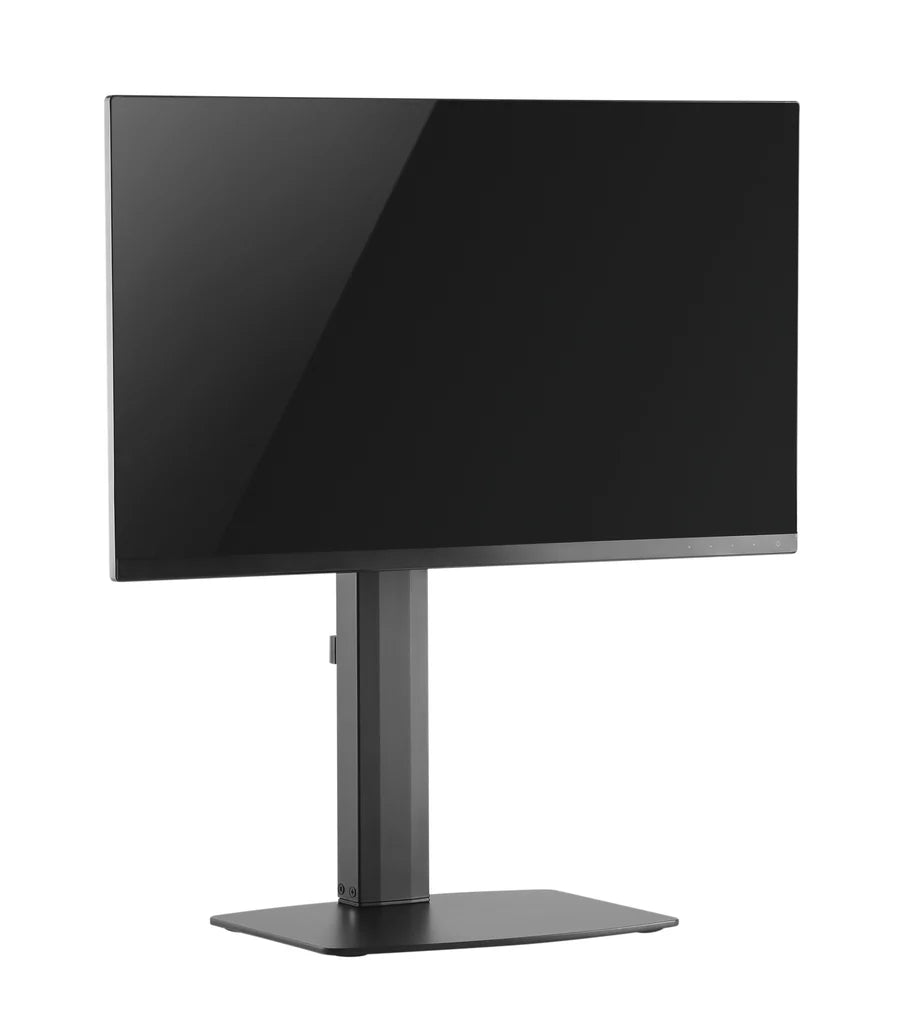 Tall Free Standing Single Monitor Mount Desk Stand, Pneumatic Spring Height Adjustable Monitor Arm for Screens up to 32 inches - Black, 5 Years Warranty (EFBGS)