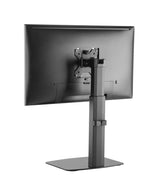 Tall Free Standing Single Monitor Mount Desk Stand, Pneumatic Spring Height Adjustable Monitor Arm for Screens up to 32 inches - Black, 5 Years Warranty (EFBGS)